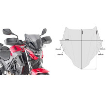 Givi скло димчасте, модель a1176a, вітрове скло, 28 x 36,5 см, для HONDA CB 500 F (2019), димчастий