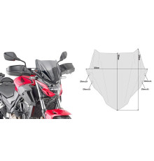 Givi скло димчасте, модель a1176a, вітрове скло, 28 x 36,5 см, для HONDA CB 500 F (2019), димчастий