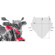 Givi скло димчасте, модель a1176a, вітрове скло, 28 x 36,5 см, для HONDA CB 500 F (2019), димчастий
