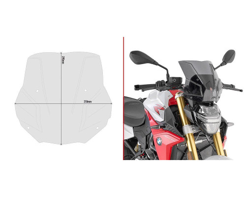 Givi скло димчасте 29 x 31 см (в x ш) / потрібен комплект a5139a - bmw > f 900 r (20)