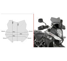 Givi DL 650 V-Strom Вітрове скло Димчасте 30x42 см для Suzuki 2017-2018