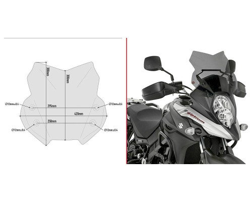 Givi DL 650 V-Strom Вітрове скло Димчасте 30x42 см для Suzuki 2017-2018