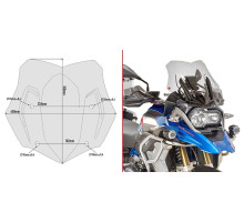 Givi скло димчасте вітрове скло 35x45 см для BMW R 1200/1250 GS/Adventure