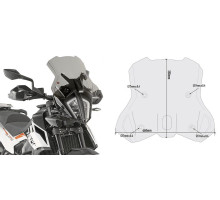 Givi скло димчасте для KTM 390 Adventure (2020-2022) / 790 Adventure (2019-2020) / 890 Adventure (2021-2022) 35x46 см