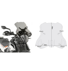 Givi скло димчасте для KTM 390 Adventure (2020-2022) / 790 Adventure (2019-2020) / 890 Adventure (2021-2022) 35x46 см