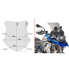 Givi скло димчасте, модель 43,5x43 см, для BMW R1200/1250 GS Adventure, з комплектом монтажу