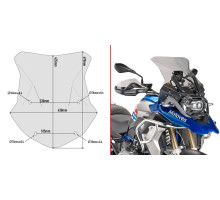 Givi скло димчасте, модель 43,5x43 см, для BMW R1200/1250 GS Adventure, з комплектом монтажу