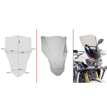 Givi скло димчасте, модель HONDA CRF 1000L Africa Twin (16), вітрове скло, 47,5 x 35 см, димчастий