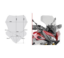 Givi MT-09 Tracer Вітрове Скло Димчасте 48x42 см 2015-2017