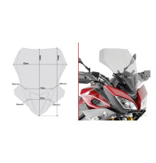Givi MT-09 Tracer Вітрове Скло Димчасте 48x42 см 2015-2017