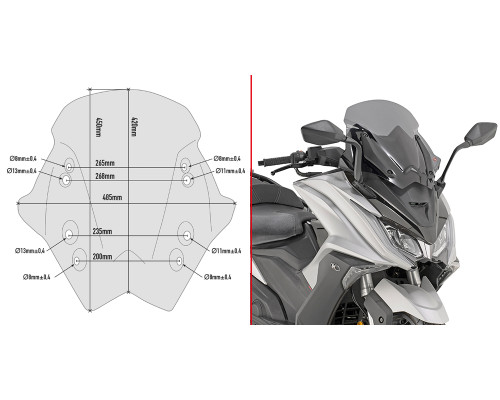 Givi Kymco AK 550 Вітрове скло Димчасте 2017