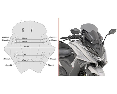Givi Kymco AK 550 Вітрове скло Димчасте 2017