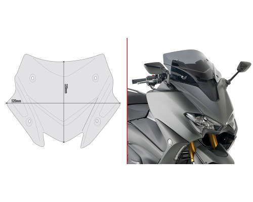 Givi T-Max 560 Вітрове скло димчасте низьке для YAMAHA 2020