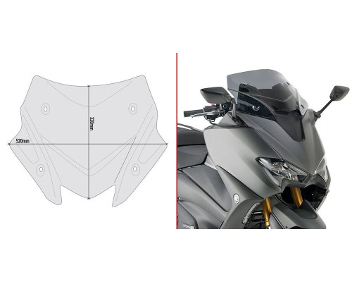 Givi T-Max 560 Вітрове скло димчасте низьке для YAMAHA 2020