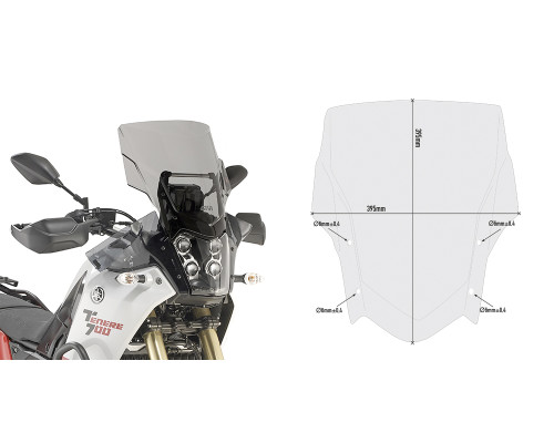 Givi скло димчасте 52 x 42 см (в x ш) - YAMAHA 700 (19)