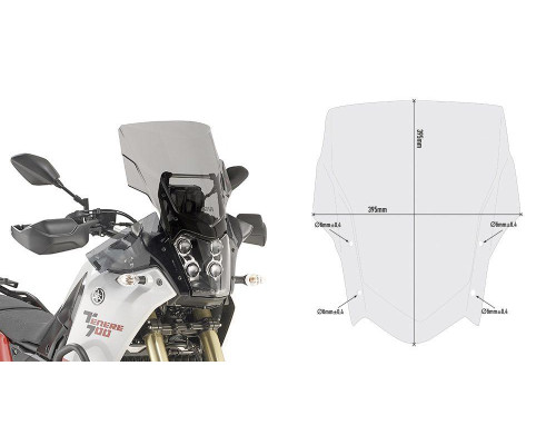 Givi скло димчасте 52 x 42 см (в x ш) - YAMAHA 700 (19)
