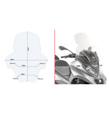 Givi MP3 350-500 Sport/Business Вітрове скло Прозоре 2018