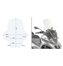 Givi MP3 350-500 Sport/Business Вітрове скло Прозоре 2018