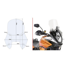 Givi скло прозора для BMW 1050/1190 Adventure/Adventure R (2013-2015), 37h x 41w, прозорий