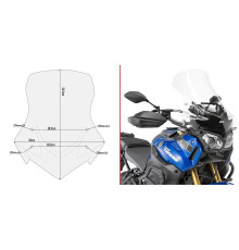 Givi скло прозора для YAMAHA XT 1200ZE Super  2014-2015, 56.5h x 50w, прозорий