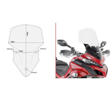 Givi, скло, прозора вітрове скло, для Ducati Multistrada 950/1200/1260 (2015-2018), 59x43 см, прозора