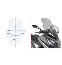 Givi, Kymco Xciting 400i, вітрове скло, прозоре, 85.5h x 66w, 2013-2015