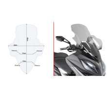 Givi, Kymco Xciting 400i, вітрове скло, прозоре, 85.5h x 66w, 2013-2015
