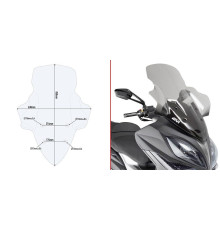 Givi, Kymco Xciting 400i, вітрове скло, прозоре, 85.5h x 66w, 2013-2015