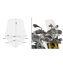 Givi, скло, прозора вітрове скло, 47 x 37 см, для BMW G 310 GS (2017-2018)