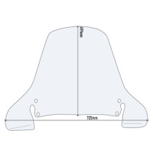 Givi скло прозора для HONDA Pantheon 125-150 (98-02) / Foresight 250 (97-08) / Peugeot SV 250 (02), 49.9x72.5 см, прозора