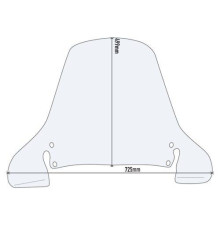 Givi скло прозора для HONDA Pantheon 125-150 (98-02) / Foresight 250 (97-08) / Peugeot SV 250 (02), 49.9x72.5 см, прозора