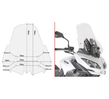 Givi, скло, прозора вітрове скло, 53 x 44 см, Kawasaki Versys 650 (2015-2018)
