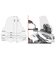 Givi, скло, прозора вітрове скло, 53 x 44 см, Kawasaki Versys 650 (2015-2018)