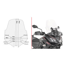 Givi скло прозора для Kawasaki Versys 1000 (2017-2018), 53x48 см