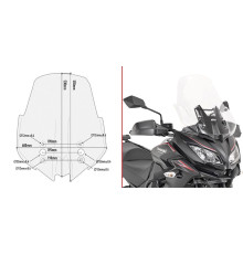 Givi скло прозора для Kawasaki Versys 1000 (2017-2018), 53x48 см