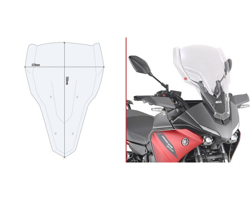 Givi Tracer 700 Вітрове скло Прозоре 55x41 см 2020