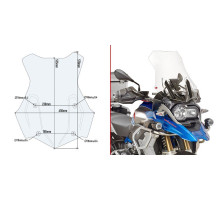 Givi, скло, прозора вітрове скло, 55 x 44,5 см, для BMW R1200/1250 GS/Adventure