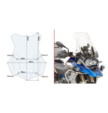 Givi, скло, прозора вітрове скло, 55 x 44,5 см, для BMW R1200/1250 GS/Adventure