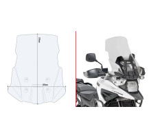Givi, скло, вітрове скло, прозоре, 57,5 x 50,5 см, Suzuki V-Strom 1050 (2020)