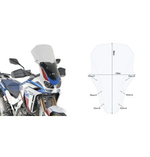 Givi скло, прозора, для HONDA CRF1100L Africa Twin Adventure Sports, 58,5 x 41,5 см, 2020, прозора