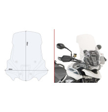 Givi, скло, вітрове скло, прозоре, 59x42 см, для Triumph Tiger 900 (2020)