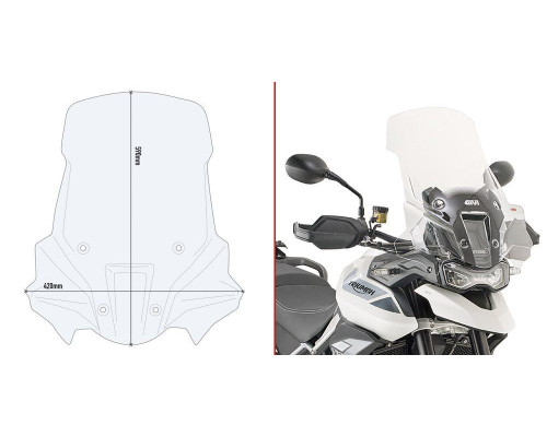 Givi, скло, вітрове скло, прозоре, 59x42 см, для Triumph Tiger 900 (2020)