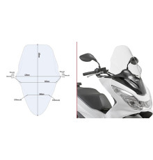 Givi PCX 125-150 Вітрове скло Прозоре 63x43,5 см 2014-2016