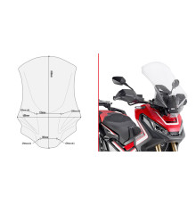 Givi X-ADV 750 Вітрове скло Прозоре 65x40 см 2017