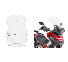 Givi X-ADV 750 Вітрове скло Прозоре 65x40 см 2017
