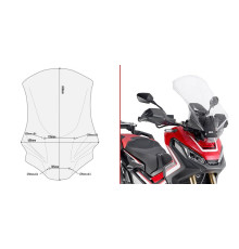 Givi X-ADV 750 Вітрове скло Прозоре 65x40 см 2017