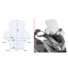 Givi, скло, прозора вітрове скло, 75 x 67 см, Suzuki Burgman 400 (2017-2018)