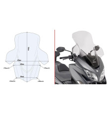 Givi, скло, прозора вітрове скло, 75 x 67 см, Suzuki Burgman 400 (2017-2018)