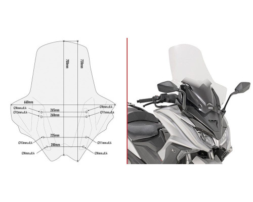 Givi AK 550 Вітрове скло Прозоре для Kymco 2017