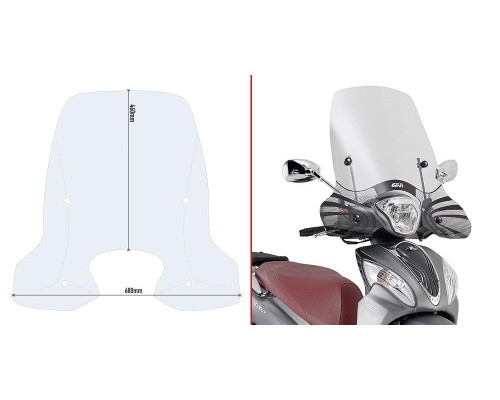 Givi Kymco People One 125-150 Вітрове скло Прозоре 46x68 см